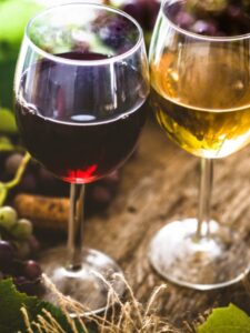 Vin rouge et vin blanc Chassagne-Montrachet